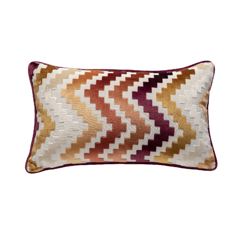 housse coussin polyester zigzag gris moderne décoration maison lit voiture 45x45cm 30x50cm 50x50cm