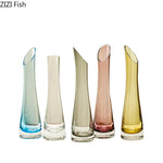 vases modernes violet gris bleu transparent décoration intérieure table contemporain