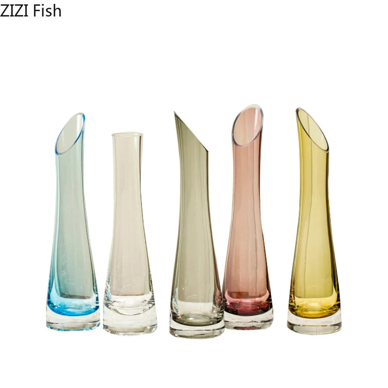 vases modernes violet gris bleu transparent décoration intérieure table contemporain