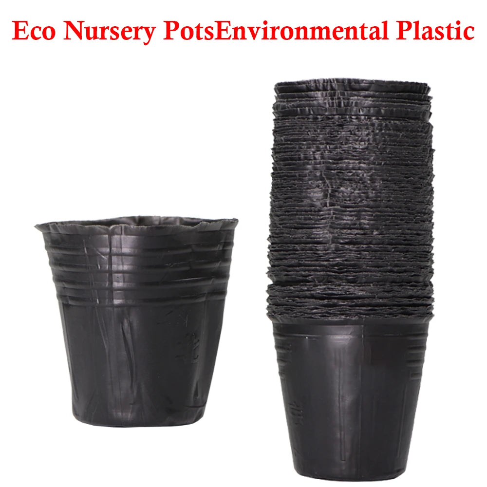 pots fleurs noirs rayés moderne pots semis sacs culture pots jardin entailles plastique