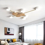 plafonnier moderne gris doré bois éclairage led nordique minimaliste chambre salon