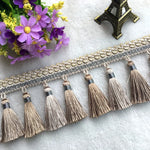 rideau polyester franges couleurs multiples bordure decoratif elegante textile maison