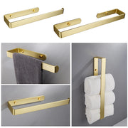 Porte-serviettes auto-adhésif doré sans perceuse pour salle de bain et cuisine - Rangement pratique