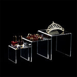 présentoirs transparents multi niveaux moderne bijoux vernis ongles desserts vin minimaliste réutilisable respectueux environnement