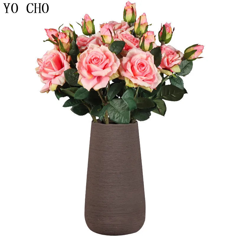 bouquet roses artificielles couleurs rose blanc moderne élégant décoration mariage intérieur