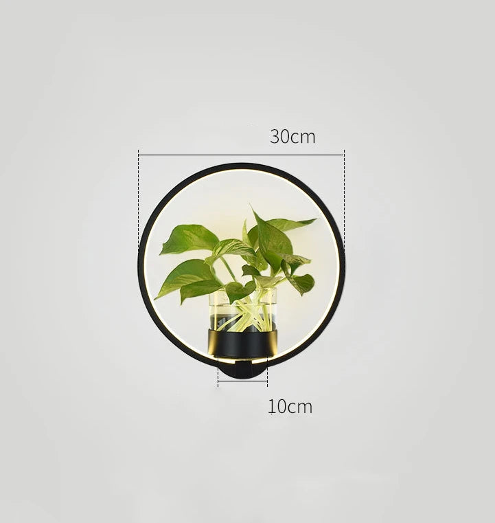 applique murale moderne minimaliste plante feuilles vertes nordique chambre cuisine entrée salle manger