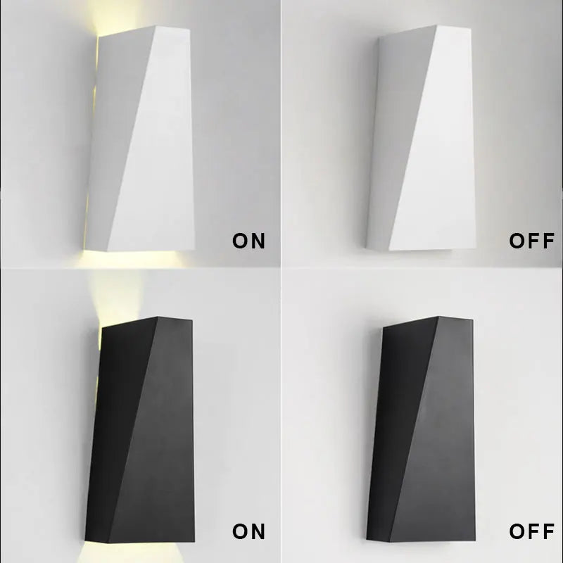 lampes murales led modernes 10w blanc noir forme géométrique surface mate minimaliste