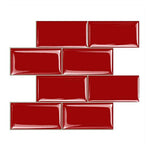 carreaux muraux 3d rouges adhésifs modernes lot pièces brillants décoration intérieure