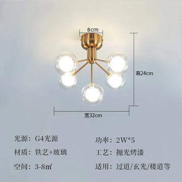 suspension lumineuse moderne or boules translucides chaînes suspendues contemporain đèn led