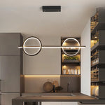 suspension lumineuse moderne blanc noir circulaire contemporaine salon chambre hall