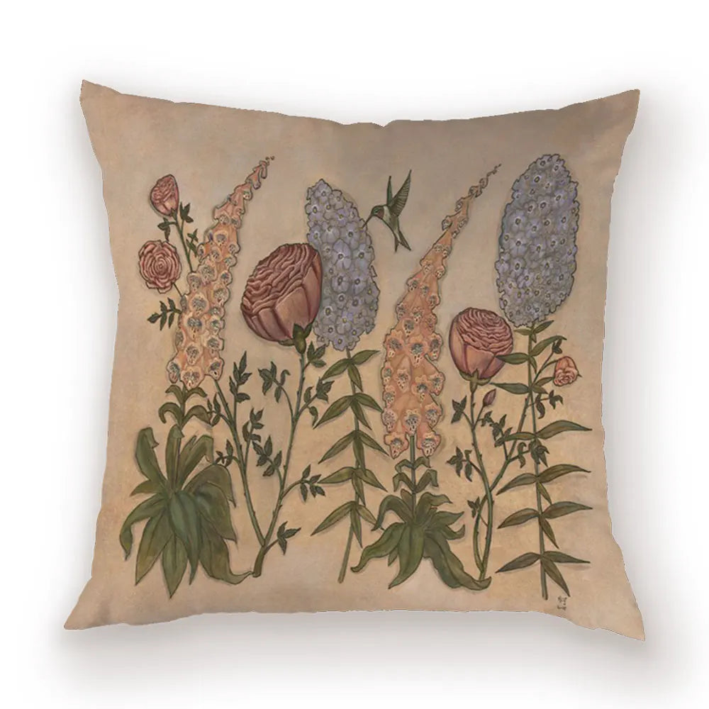 taies d'oreiller carrées fleur vintage polyester blanc décoratives