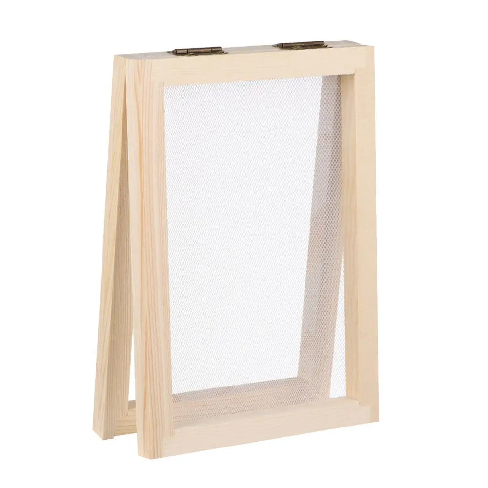 cadre bois texture naturelle feuilles séchées papier modeler coupelle plastique cuillère bois diy artisanat