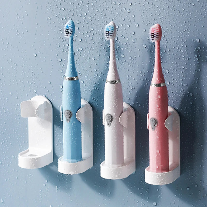 porte brosse dents mural adhésif moderne noir blanc rose minimaliste