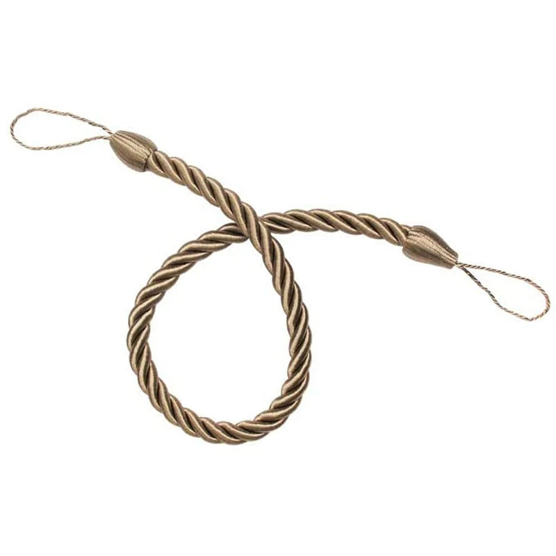 corde rideaux torsadée moderne beige blanc doré 70cm 55g polyester