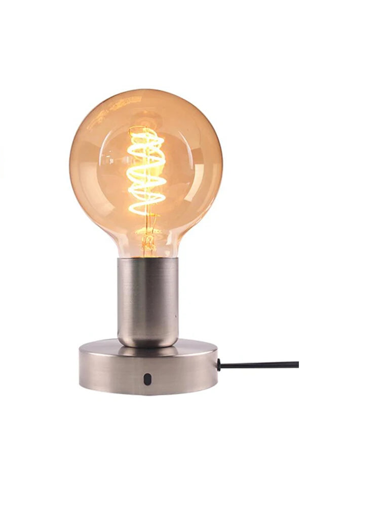 lampe table moderne noire interrupteur bouton compatible EU US led chambre coucher