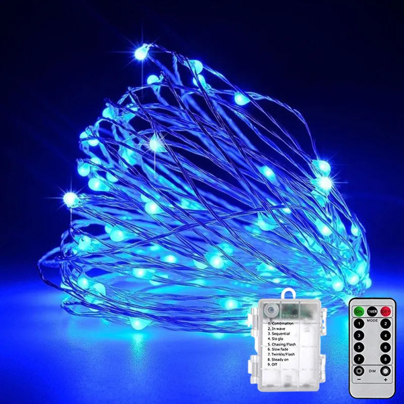 guirlande lumineuse led multicolore blanc blanc chaud bleu moderne clips télécommande modes timer