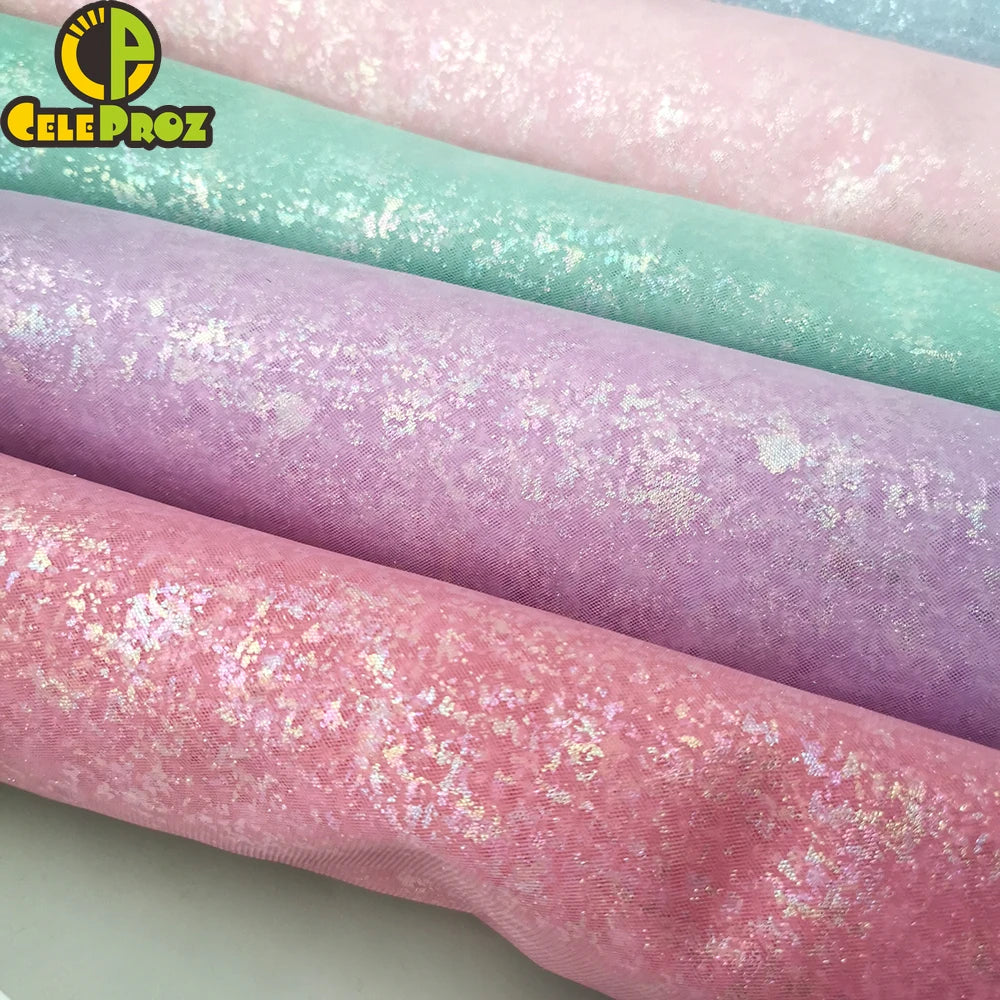 tissu polyester brillant effet paillettes moderne vert pastel rose violet bleu clair opaque décoration