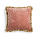 taies d'oreiller jacquard géométrique rose pâle bordure dorée élégantes polyester respectueuses environnement casa decoration