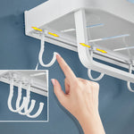 étagère murale aluminium blanc moderne minimaliste 30cm 40cm 50cm crochets fixée boulons plat lisse
