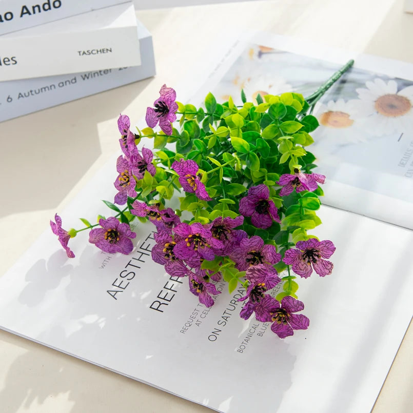 plantes artificielles multicolores fleurs simples modernes decoration exterieure couronne mariage chambre maison festival