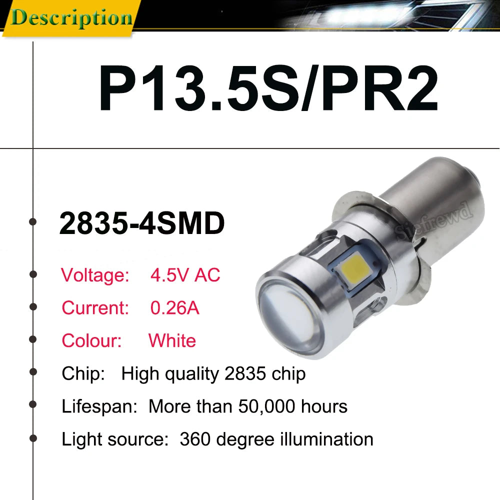 ampoule led p13.5s 12v 500lm argenté moderne lampe poche torche projecteur remplacem
