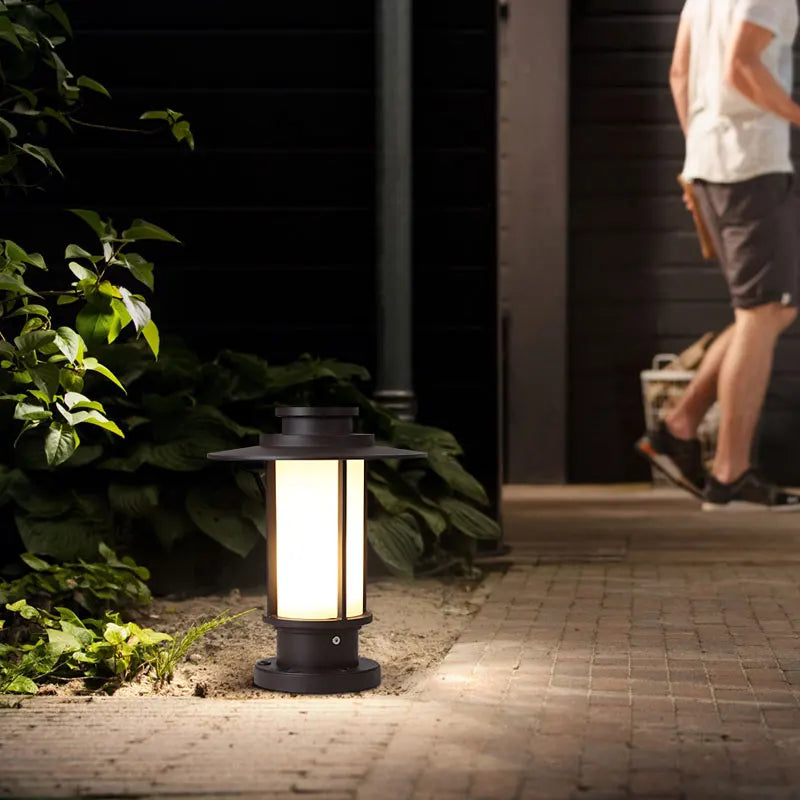 lampe sol marron foncé classique ip65 led base e27 matériau aluminium oeilletextérieur autonomeparquetintérieur