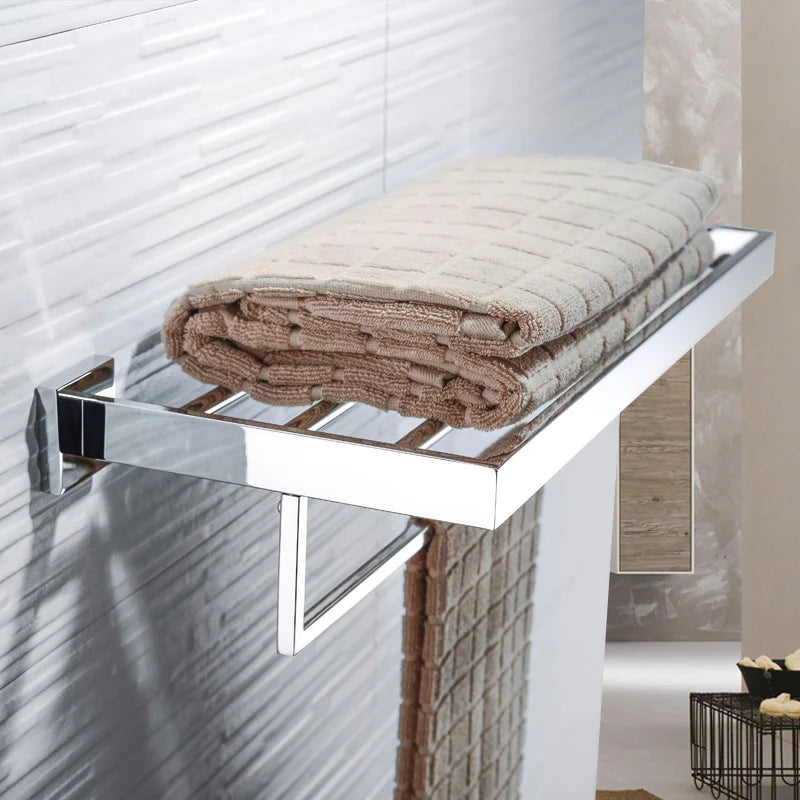 porte serviettes chrome moderne porte savon porte telephone ensemble salle bain vis fixations métal
