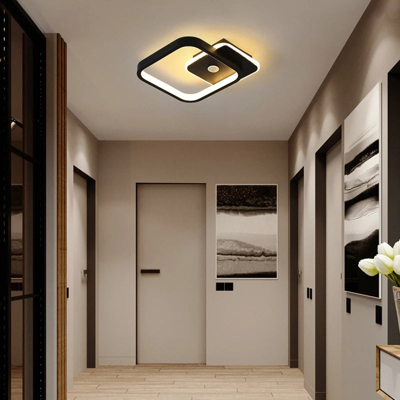 lampe moderne led 9w 14w 16w noir doré pvc aluminium