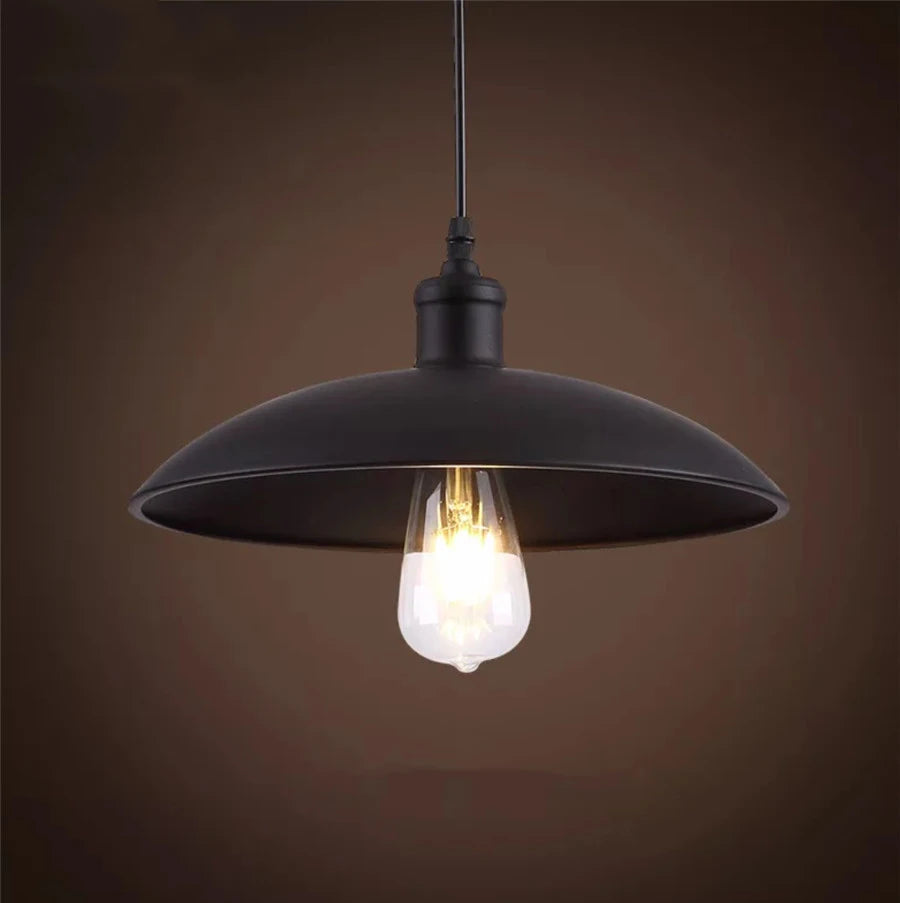 suspension lumineuse industrielle vintage fer noir ampoule led chaîne métallique salon chambrehôtel