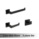 accessoires salle bain noir mat moderne porte serviettes rouleau papier savon