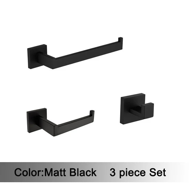 accessoires salle bain noir mat moderne porte serviettes rouleau papier savon
