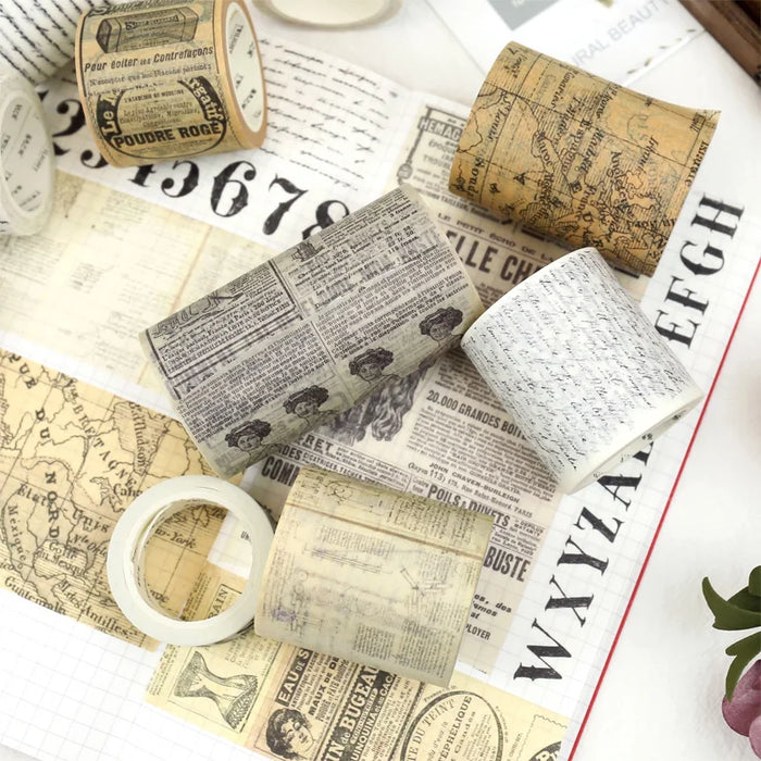 Lot de 11 rubans washi vintage colorés