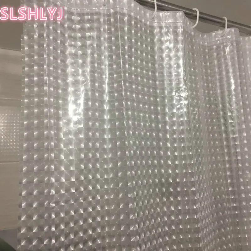 rideau douche transparent blanc motif géométrique moderne 180x200cm ecofriendly echangetable
