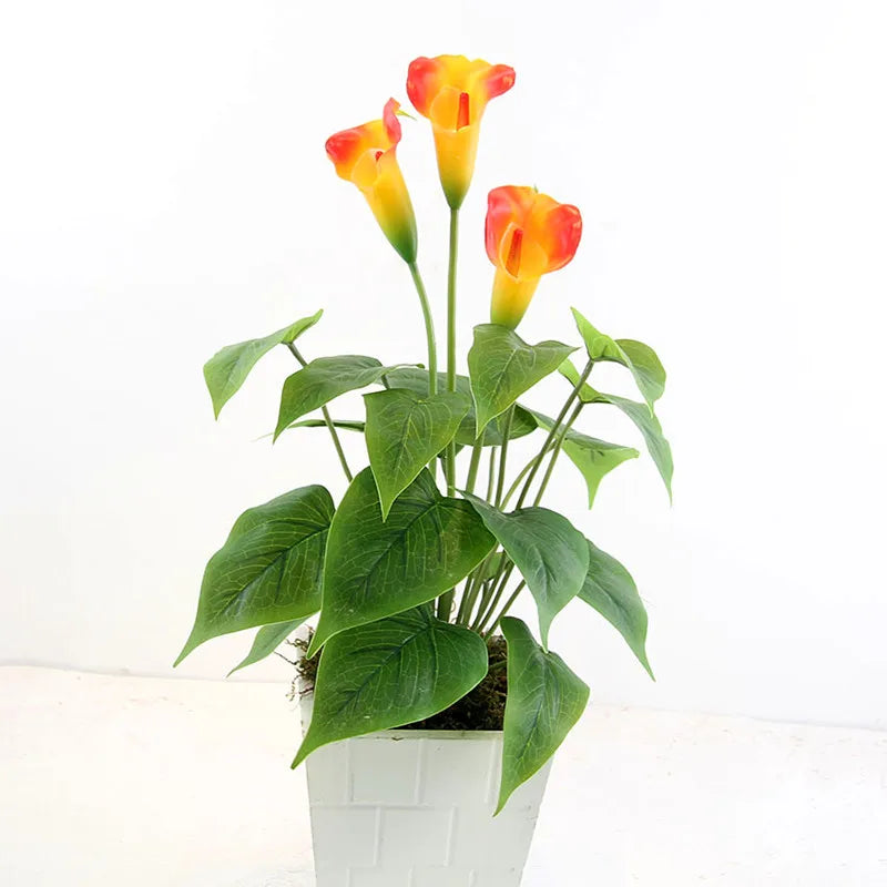 décoration intérieure plante artificielle bouquet lys rose jaune blanc moderne maison festive