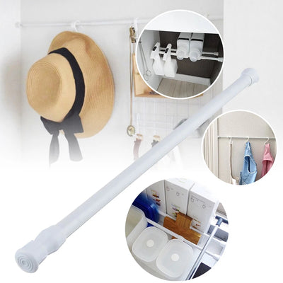 Tringle télescopique extensible blanche pour rideaux sans perçage