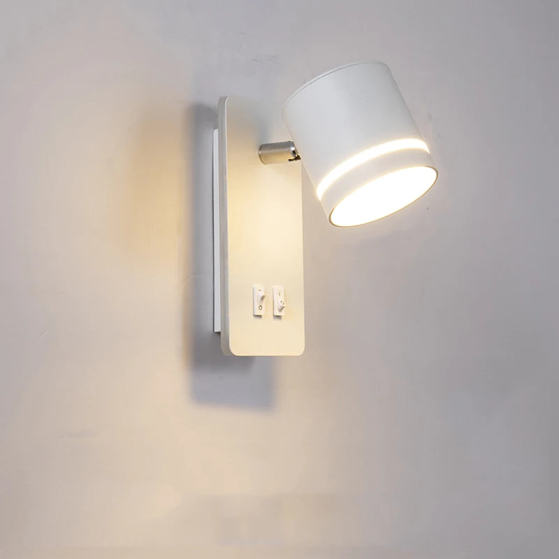 lampe murale moderne noir blanc mat fixée interrupteur ampoules led cuisine chambre coucher entree