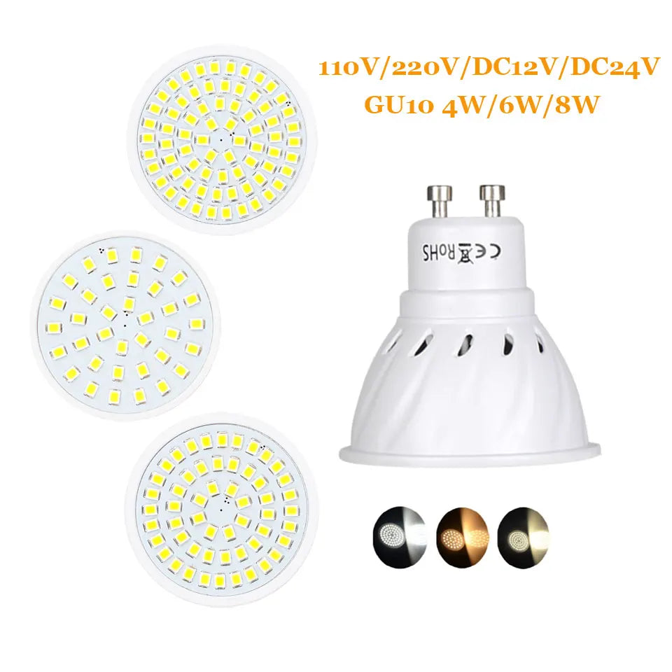 Ampoule LED GU10 5W 8W 12V 24V 110V 220V Blanc Moderne Grille Opacité Eclairage