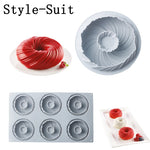 moules silicone pâtisserie gâteaux décorations ondulées motifs floraux modernes élégants textures rouges noirs or