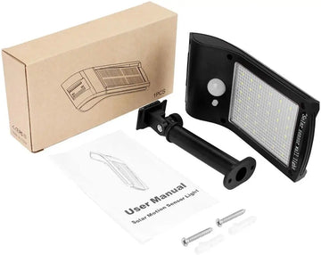 lampe solaire noir moderne détecteur mouvement ip65 étanche abs led