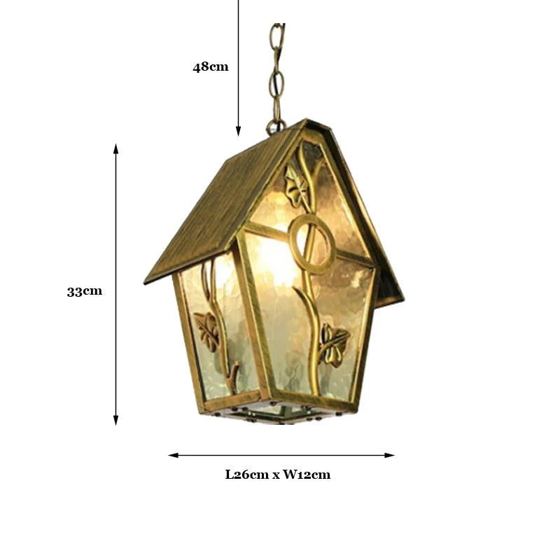 lampe suspendue art nouveau feuilles dorées verre translucide salon chambre étudié assemble facile