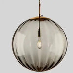 lumière suspendue verre texturé bleu rouge moderne minimaliste semi transparent filaire