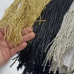 franges verre noires or argent decoratives 15cm textiles costumes 10cm moderne