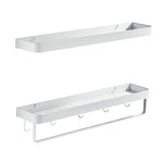 étagère murale aluminium blanc moderne minimaliste 30cm 40cm 50cm crochets fixée boulons plat lisse