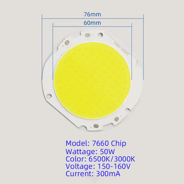 puce led cob 50w driver câbles lampadaire extérieur blanc jaune électronique