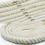 corde macramé coton beige 6mm 7mm 8mm rustique artisanal tissée spirale imperméable enduite decoration