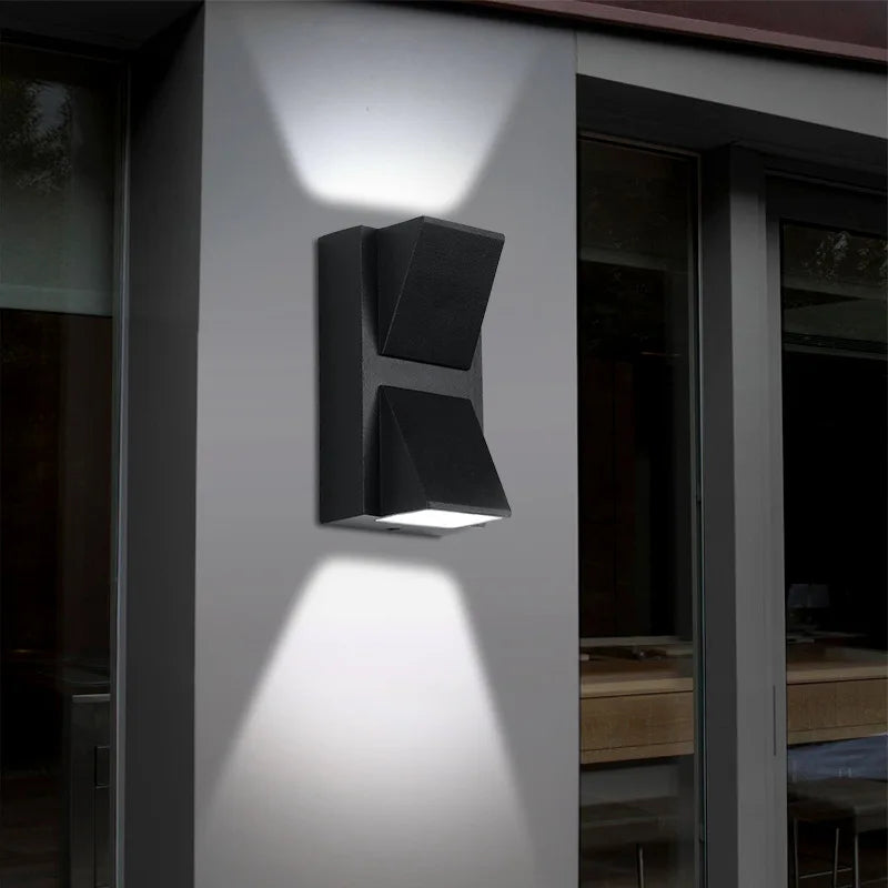 applique murale led impermeable exterieur jardin veranda 5w 10w noir geometrique contemporain