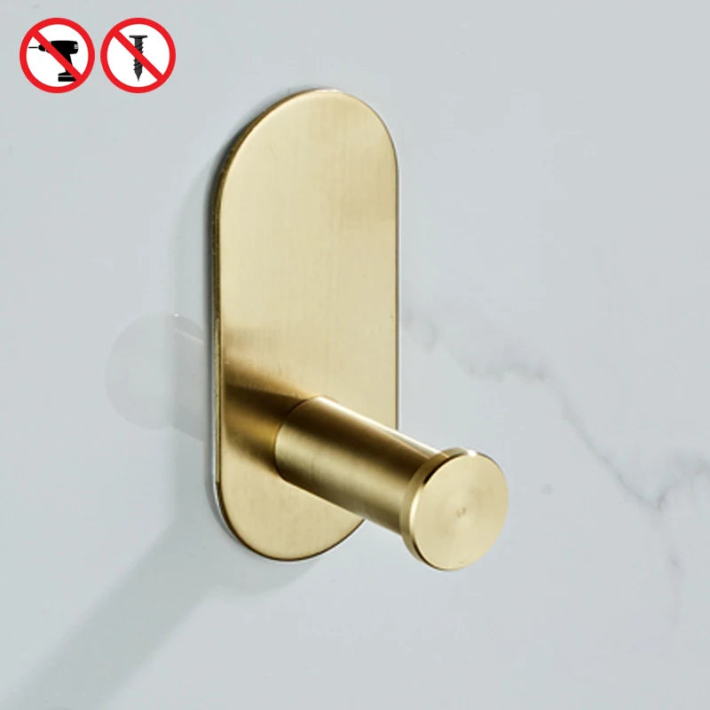 accessoires salle bain moderne or noir porte serviettes savon papier toilette minimaliste métal inoxydable