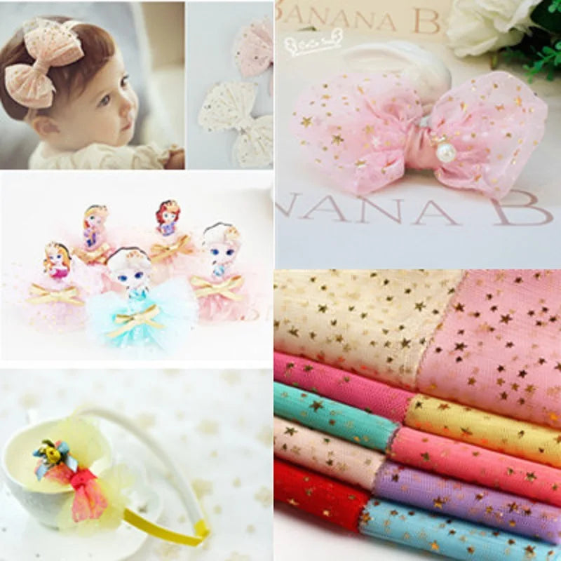 rubans tulle étoiles dorées enfants délicats festifs accessoires cheveux mariage mode vêtements