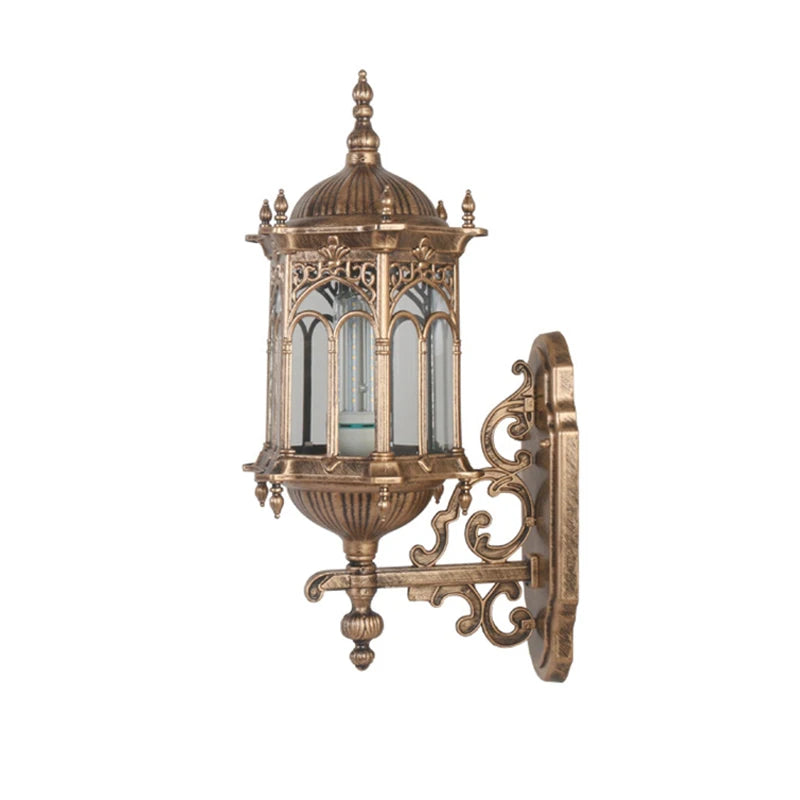 lampe murale gothique or noir vitraux transparents ornements sculptés cuisine chambre coucher entrée étude
