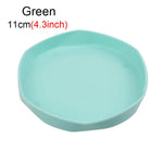 assiettes modernes plastique durable orange rose gris bleu jaune 11cm 14.5cm